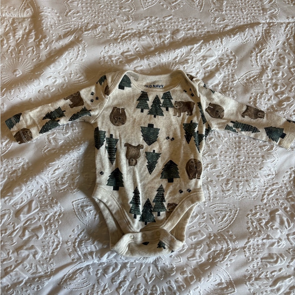 Old Navy Beige Woodland Print Kids Bodysuit